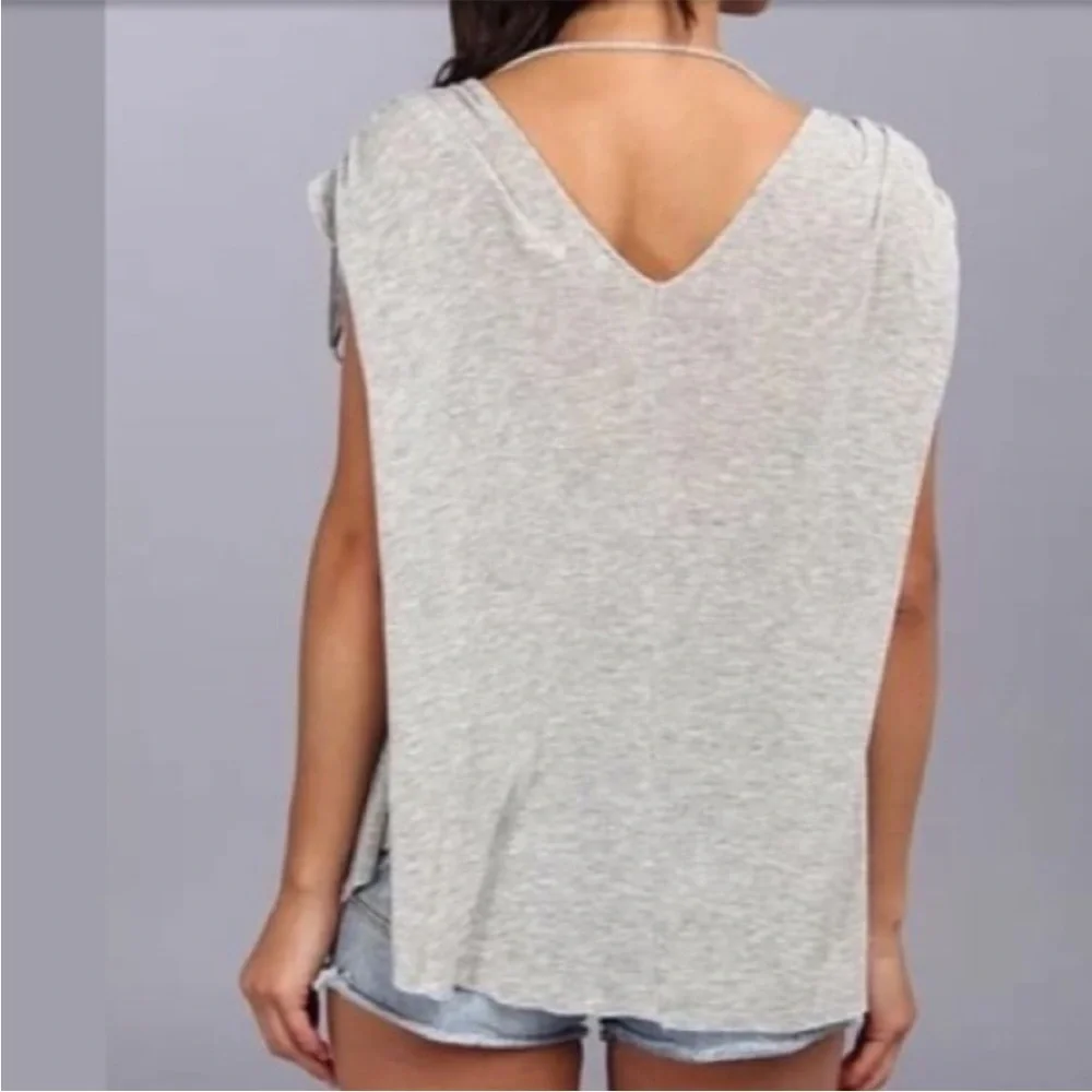 Free people moon dance abstract print on front solid print on back tee